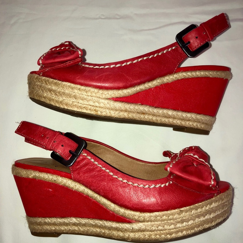 Franco Sarto Olympia Wedge Sandal Red/Orange